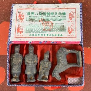 Set of 4 boxed miniature Chinese Terracotta figurines.